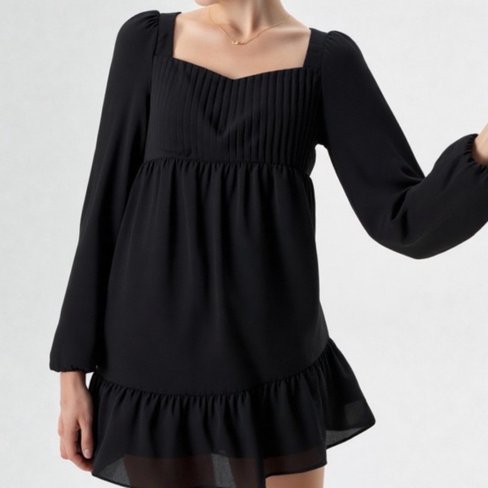 Elegant Black Long Sleeve Dress